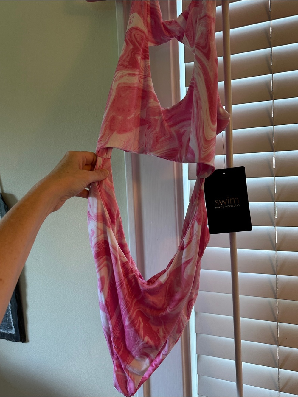 Naked Wardrobe Pink Marble swimsuit